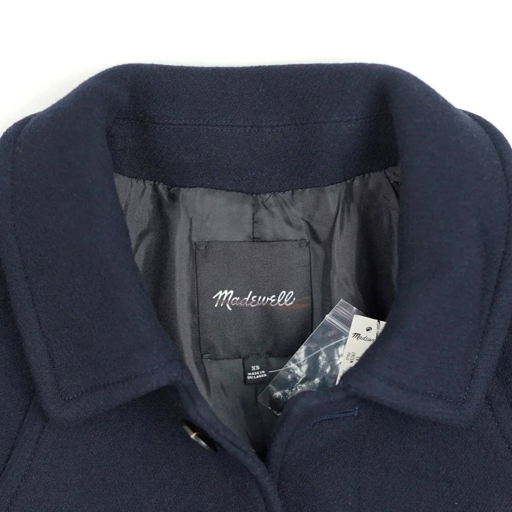 New MADEWELL Mens XS Raglan-Sleeve Topcoat Italian Fabric Deep Navy $398 NS361 - Picture 6 of 6